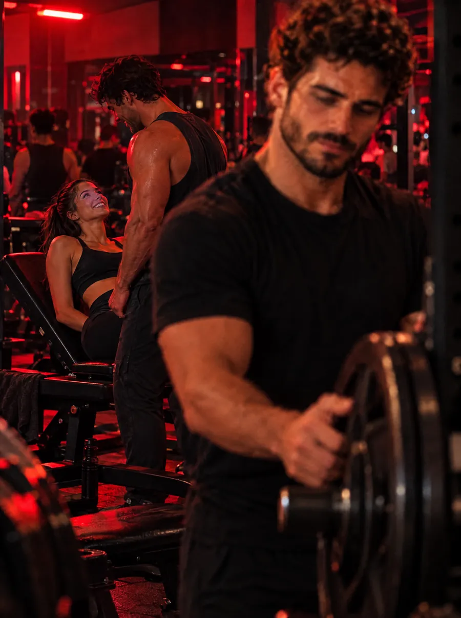 In palestra lei sorride all'amico, lui a mezzo metro
